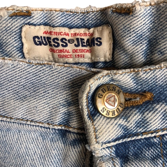 Vintage GUESS JEANS USA Men’s Size 31 Distressed Light Wash Button Fly - Picture 13 of 16